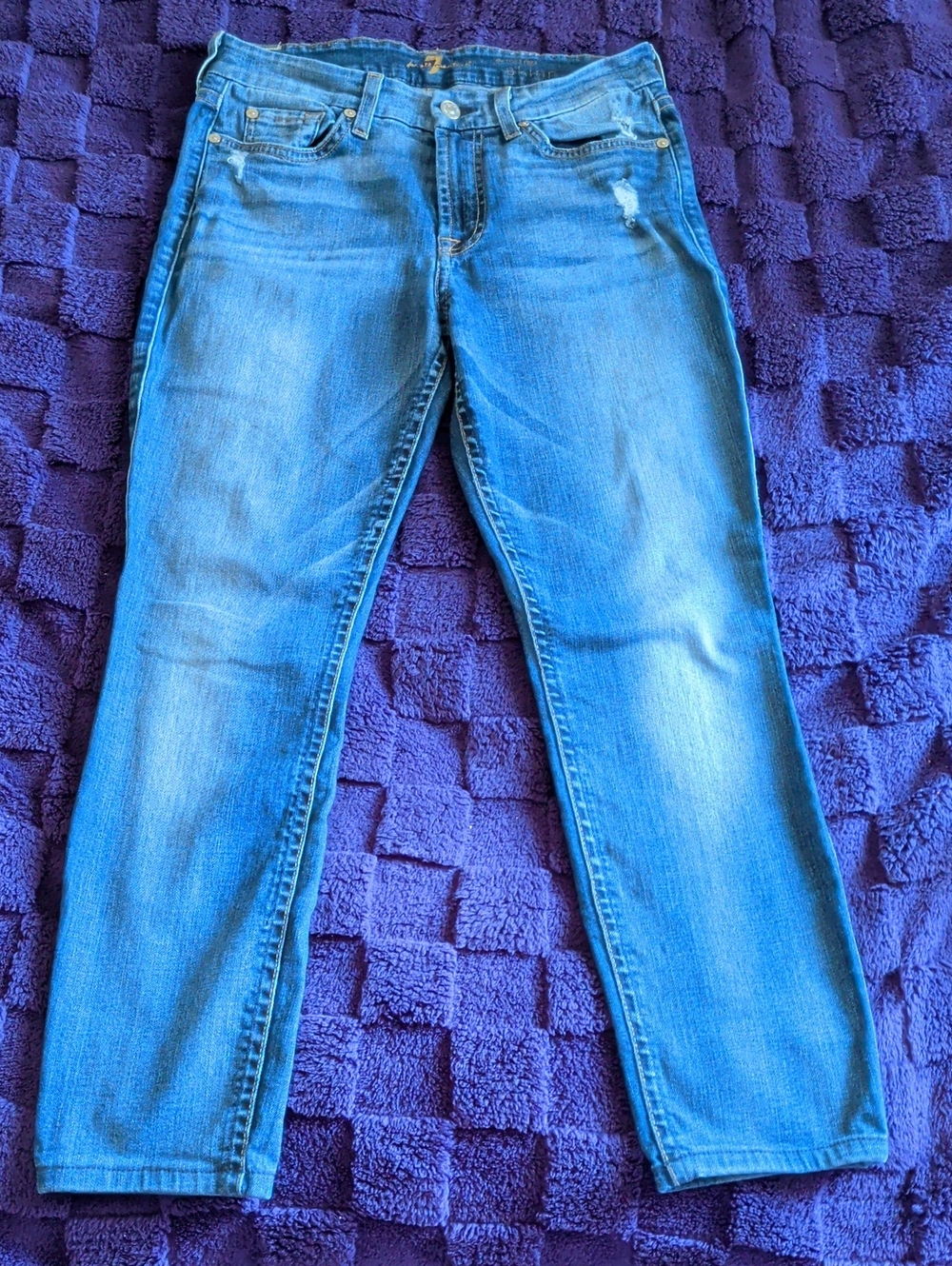 7 For All Mankind Mid Rise Skinny Jeans